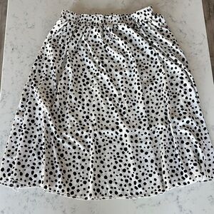 Dalmatian Polka Dot Midi Skirt | Elastic Waist | Lined | No Tag (Fits L/XL)